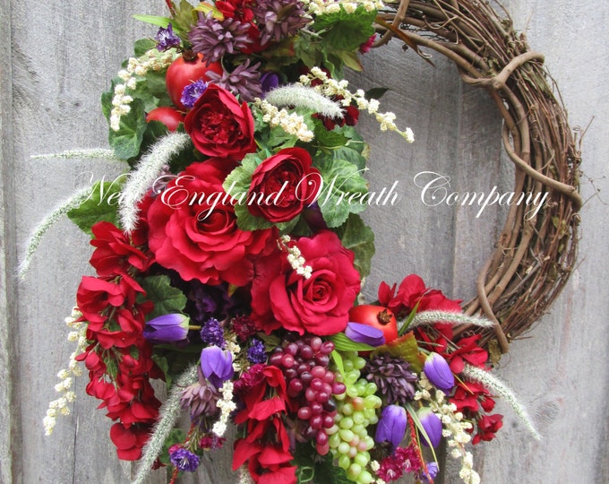 Victorian Wreath Designer Floral Wreath Valentine's Day Etsy