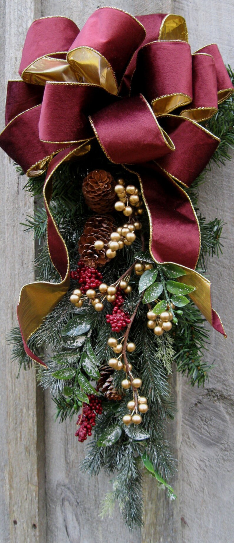 Christmas Swag Holiday Wreaths Victorian Elegant Designer | Etsy