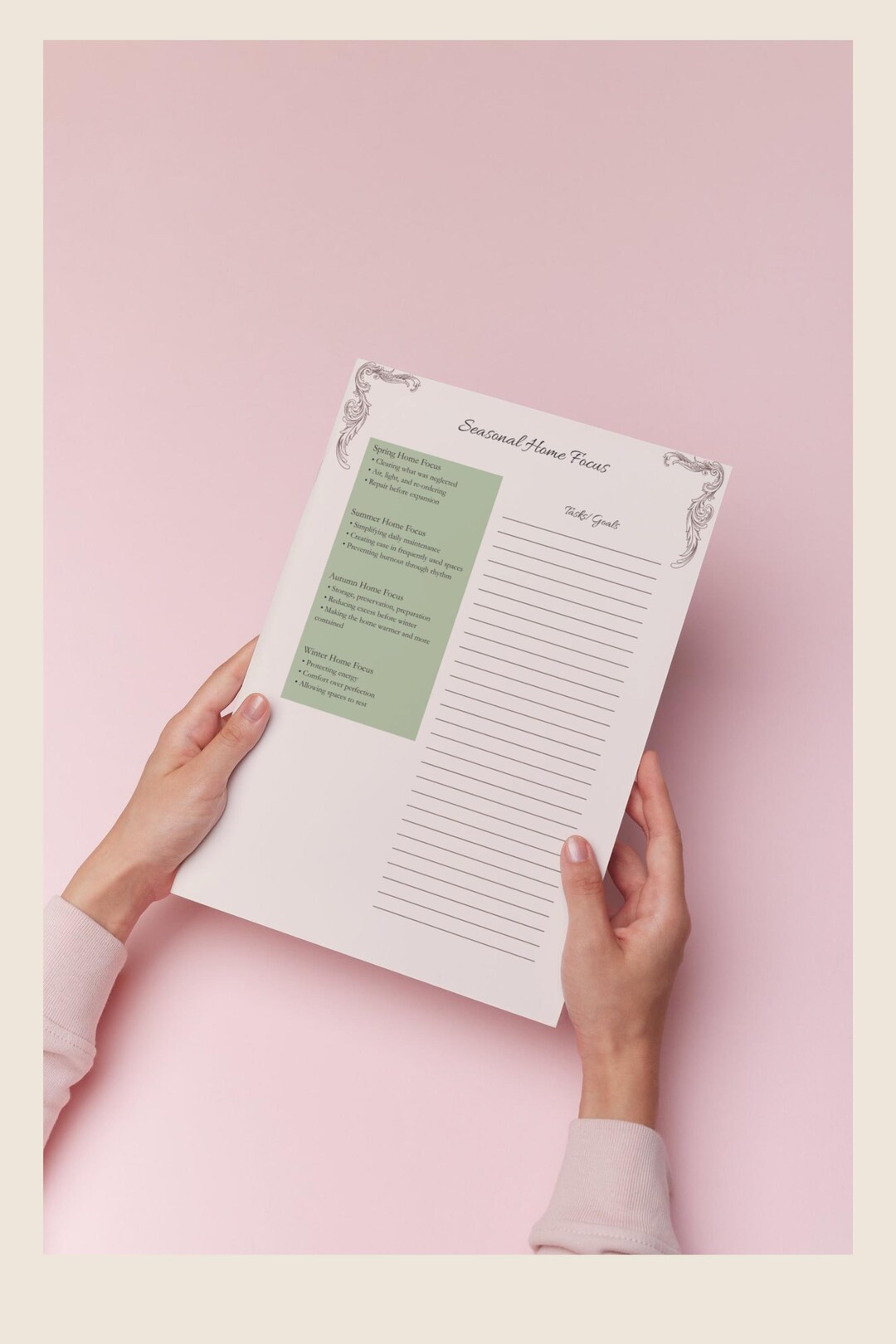 Seasonal Home Focus Printable Set | Old World Homemaking Planner Pages ...