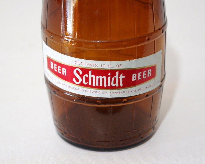 Vintage Schmidt Beer Barrel Bottle Wide Mouth Brown Amber Etsy