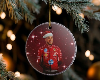 Lewis Hamilton Ferrari Formula 1 Racing Driver Christmas Tree Ornament
