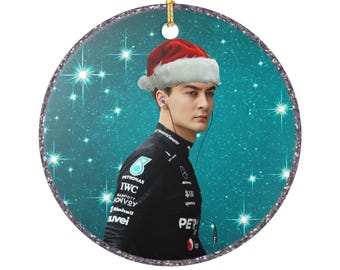 Adorno navideño de Fórmula 1 de George Russell Mercedes