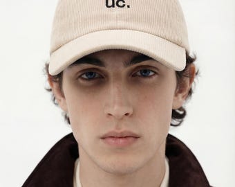 Embroidered Corduroy Baseball Cap for Men & Women, Vintage Retro Dad Hat, Textured Adjustable Soft Cap, Minimalist Streetwear Gift