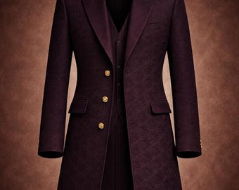 Abrigo LumaFonds® Sentinel — Edición Jacquard color burdeos