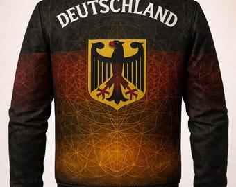 Chaqueta universitaria LumaFonds® Nation Series “Escudo de Alemania – Forma estructural” — Edición abierta