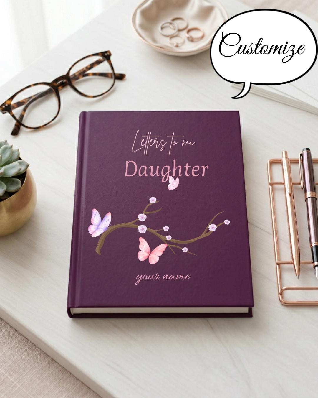 Letters to My Daughter - Personalized Birth Month Flower Notebook ...