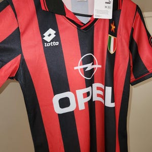 Milan A.C. lotto 赤黒 Vネックシャツ 長袖ユニ Ac Milan Lotto - Etsy