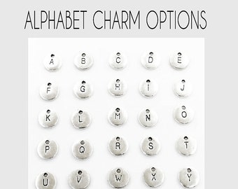 Add A Round Silver Initial Charm, Add On Initial Charm Add On Letter Charm Add On Item Add A Charm, Add On Charms, Alphabet Charm, ABC Charm