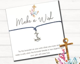 Anchor Charm Bracelet, Make a Wish Bracelet, Anchor Jewelry, Anchor Gift, Anchor Friendship Bracelet, Thank You Bracelet, Good Luck Bracelet