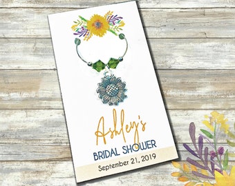 10pc Sunflower Bridal Shower Favors, Sunflower Baby Shower Favors, Wine Charm Favors, Sunflower Party Favors, Sunflower Shower Favors