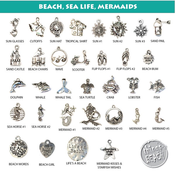 Beach, Sea Life & Mermaid Charms