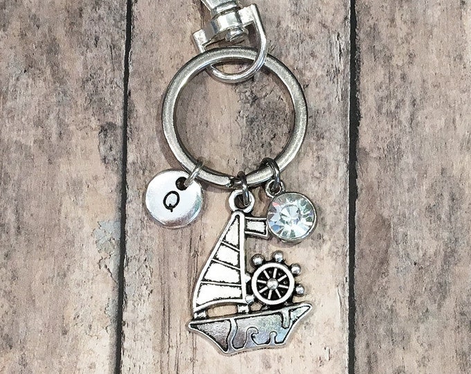Sailboat Key Chain, Sailboat Gifts, Sailing Gifts, Sailing Keychain, Nautical Keychain, Nautical Gifts, Maritime Keychain, Boat Keychain