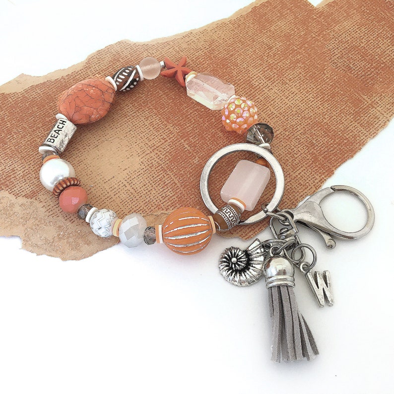 Wristlet Keychain Wallet for Women Stretch Bracelet Beaded Etsy