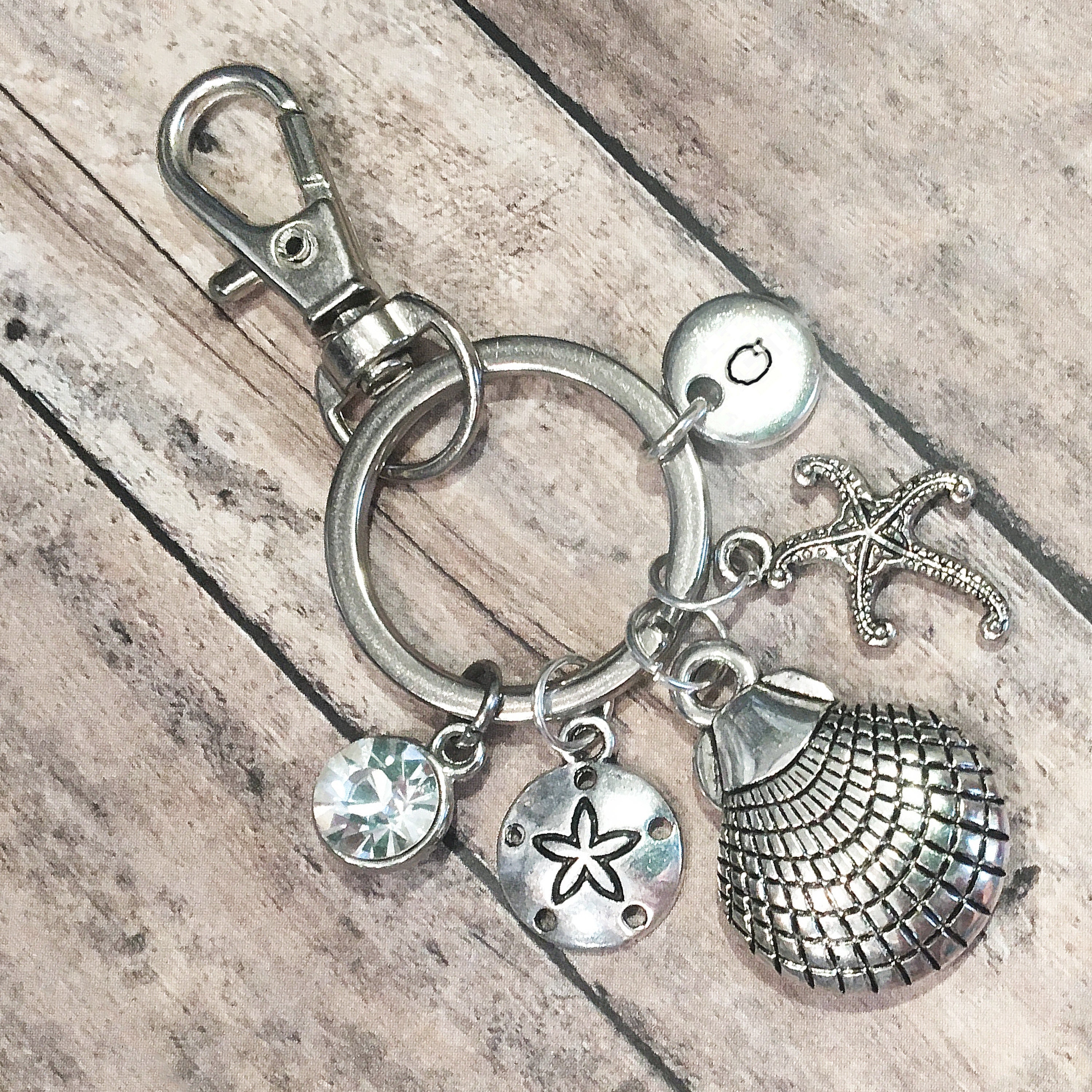 Shell Keychain Seashell Keychain Beach Keychain Beach Etsy