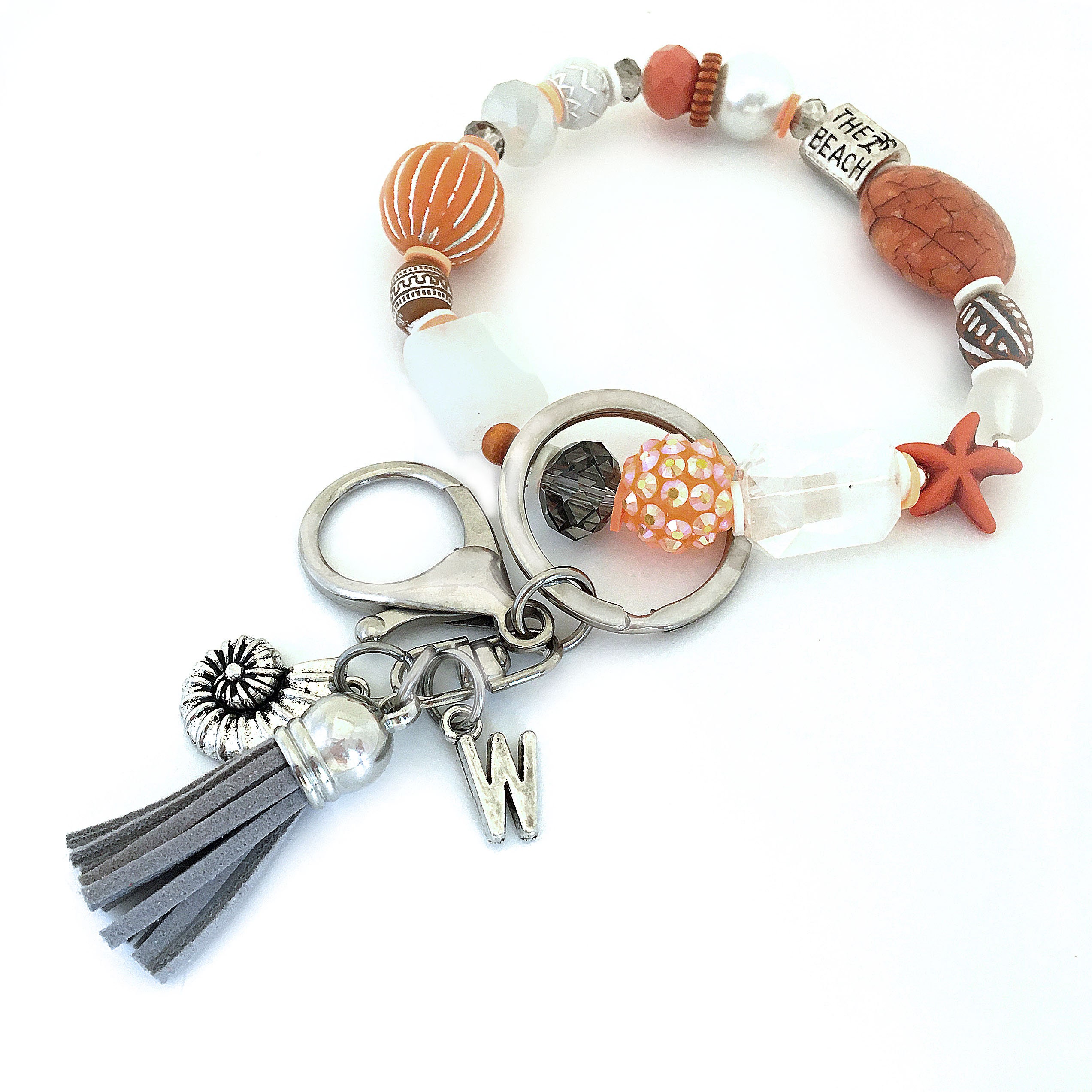 Wristlet Keychain Wallet for Women Stretch Bracelet Beaded Etsy