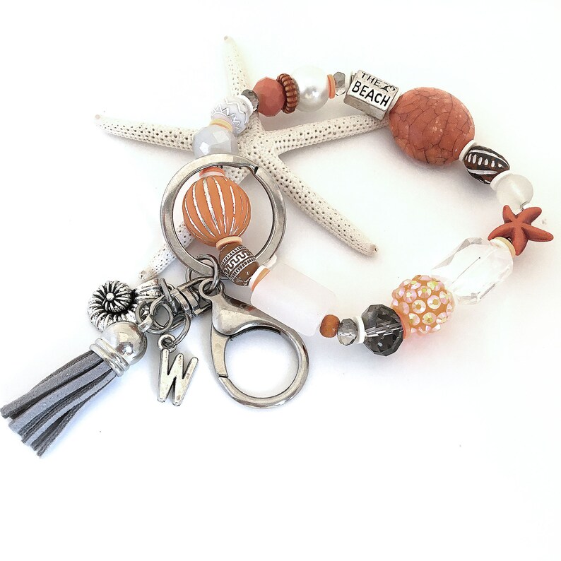 Wristlet Keychain Wallet for Women Stretch Bracelet Beaded Etsy