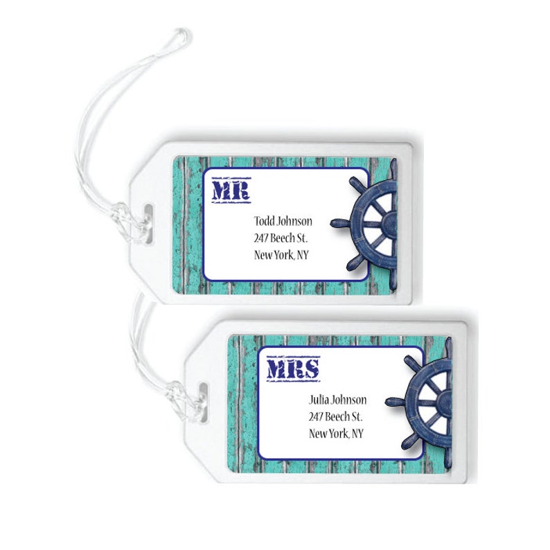 Mr and Mrs Luggage Tag Nautical Bag Tag Cruise Luggage Tags Etsy