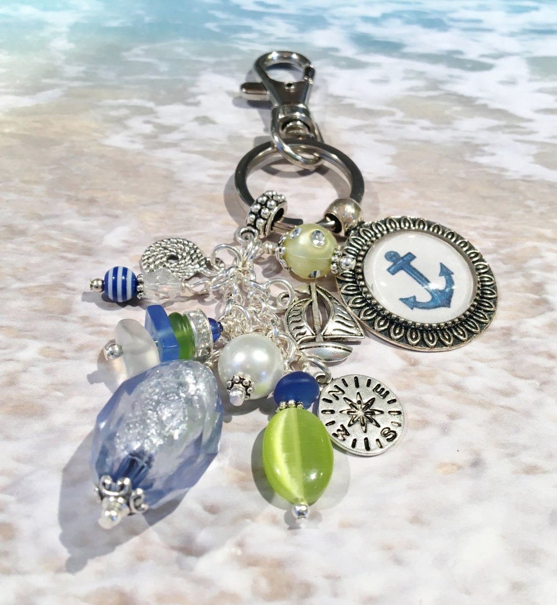 Sailing Gift Nautical Gifts Anchor Gifts Compass Keychain Etsy