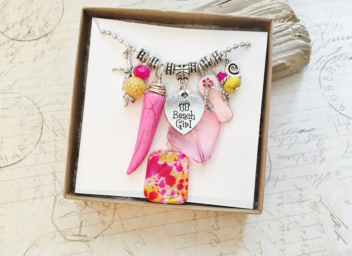 Beach Girl Necklace Beach Girl Jewelry Beach Lovers Gift for Etsy