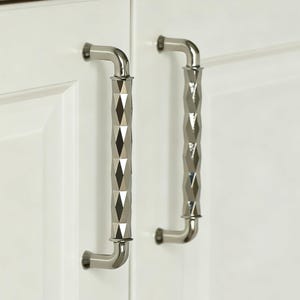 Brass Titanium Silver Entry Cabinet Pull, French Drawer Knob, Cupboard Wardrobe Handle