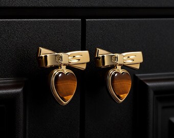 Herzförmiger Bogenknopf, Natursteinknöpfe, elegante Messingknöpfe