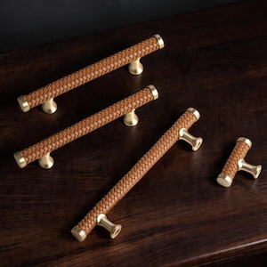 Leather Cabinet Handles, Dresser Drawer Knobs, Wardrobe Leather Pull