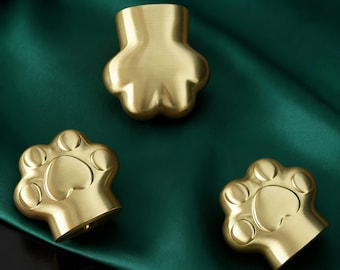 Gold Katze Pow Knauf, Dresser Messing Griff, Kinderzimmer Schrank Knäufe