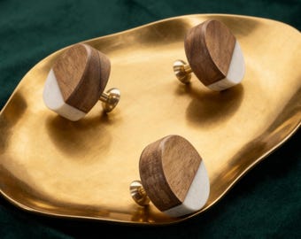 Messing Holz Marmor Schubladenknauf: Einloch Schrankgriff