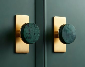 Naturmarmor und Messinggriff: Luxus-Schrankschrank-Schubladenknauf