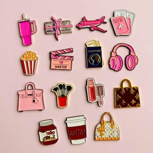 Pink Gold Enamel Metal Stickers, Luxury Lifestyle Decals (Phone, Laptop)