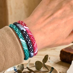 Bracelet du quotidien, bracelet keffieh palestinien tressé | Couleurs ajustables