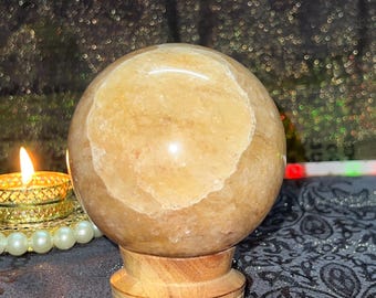 Goldene Heiler Quarz Sphäre | Natürliche Gelbe Hämatit Kristallkugel