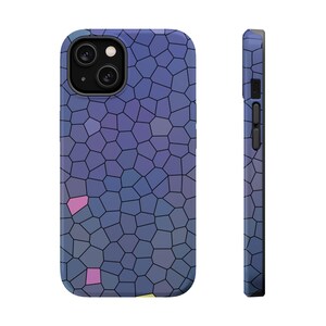 Blue Mosaic Tile Phone Case | Magnetic Impact-Resistant Phone Case | Built-in magnets make it compatible with MagSafe