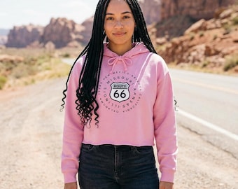 Sudadera corta con capucha Ruta 66 / Centenario 1926-2026