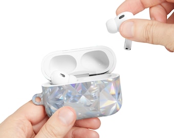 Holographic Diamond Pattern AirPod Case | Iridescent Crystal Design