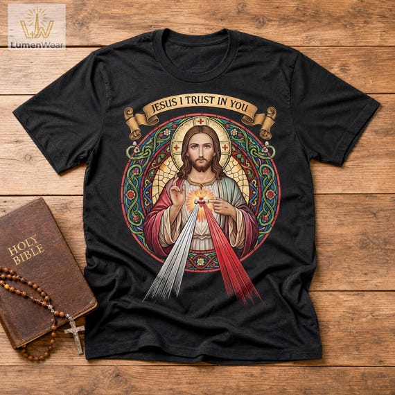 Jesus I Trust In You, Catholic Christian Religious Apparel, Unisex Bella Canvas 3001 cotton