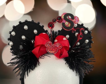 Minnie black and red headband customized MADE TO ORDER