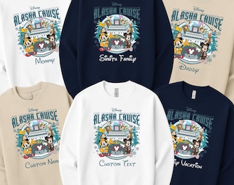 Aangepaste Disney Alaska Cruise 2026-sweater, gepersonaliseerd Disney-sweater, bijpassende cruiseshirts Disney Wonder, Alaska Disney Wonder-T-shirt