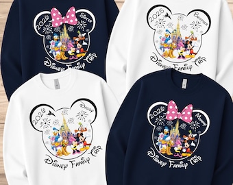 Aangepast Disney-sweater reis 2026, gepersonaliseerd Disney-sweater, bijpassende familie Disney-sweater familievakantie, Mickey-sweater