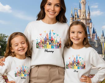Personalized Disney Princess 2025 Sweatshirt, Custom Princess Sweatshirt, Disney Princess Matching Group Sweatshirt, Disney Family Vacation