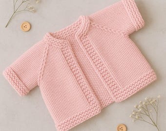 Modello di maglione rosa baby per lavorare a maglia in PDF / Modello di maglione per vestiti per bambini fai da te / Download immediato