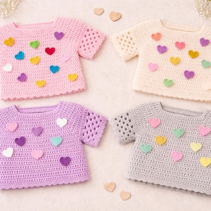 Crochet Sweater Pattern With Hearts PDF | Baby Clothes Pattern Sweater Crochet | Instant Download | Perfect For New Borns | Easter Gift DIY
