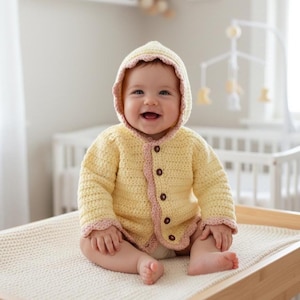 PDF-virkmönster för babykofta och pixie-huvtröjor, kläder för nyfödda - digitala guider till älvmössa för att skapa unika presenter bild 2