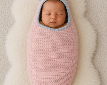 Crochet Baby Cocoon Pattern PDF | Newborn Sleeping Bag Pattern | Easy Crochet Baby Swaddle | Baby Photo Prop | Digital Download Tutorial