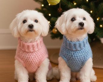 Twin Dogs Crochet Sweater Pattern in Small, Medium, Large and XL Sizes | Pet Clothing PDF | Easy Step-by-Step Pattern | Beginner Friendly
