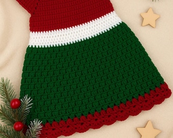 baby crochet dress for 6-12 month, baby  sweater patteren, digital download, kids christmas gift, beginner frendly guide