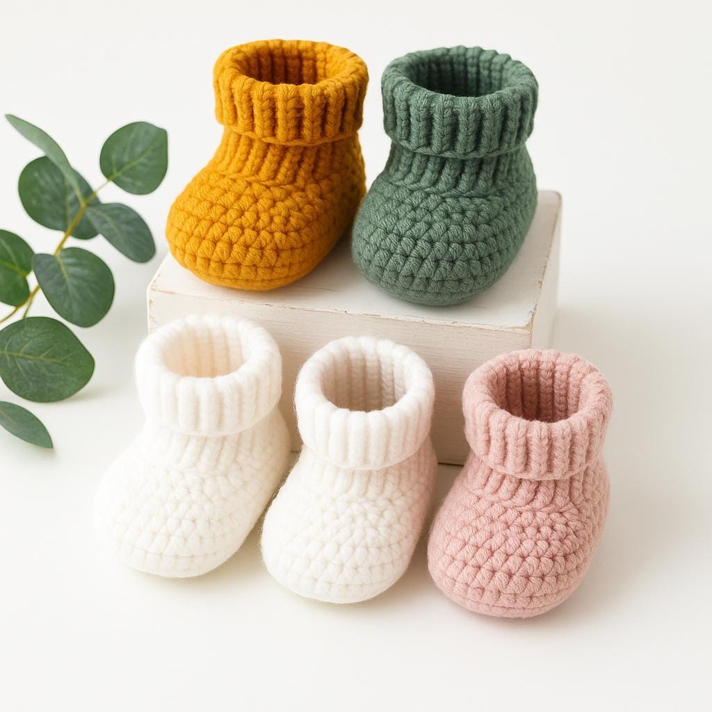 Baby Booties Crochet Pattern PDF | Easy Newborn Shoes Tutorial Baby ...