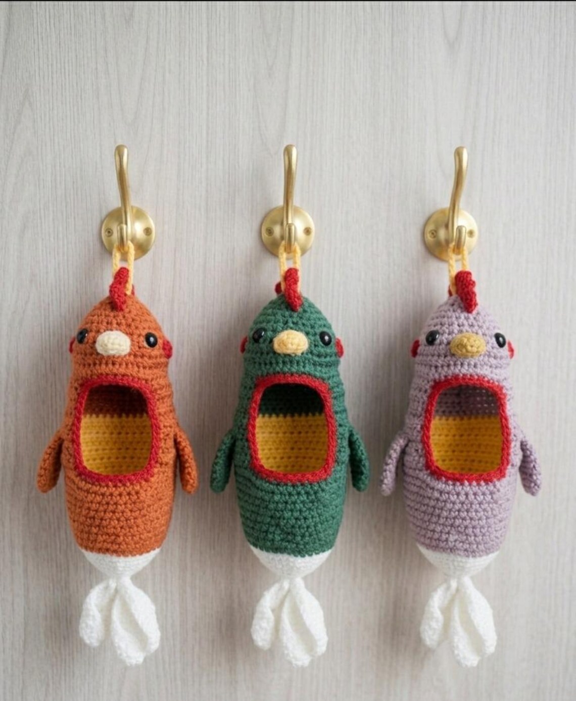 Chicken Key Rack Chicken Hanging Pouch & Keyholder Pattern PDF | Easter Wall Organizer ...