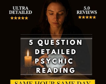 5 Question Tarot & Psychic Reading, Same Day Answers, Future Love, Career, Life Guidance, Full Spread Accurate Reading, Detailed Reading