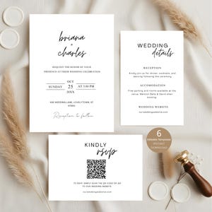 Elegant Wed invite, Modern Wed Invite,Wed Invite Template,Canva Wed Invite, Minimalistic Wedding Invites,Simple Wed Invite, RSVP With QRCode